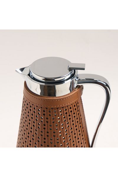 Dallaty brown leather vacuum flask 1L