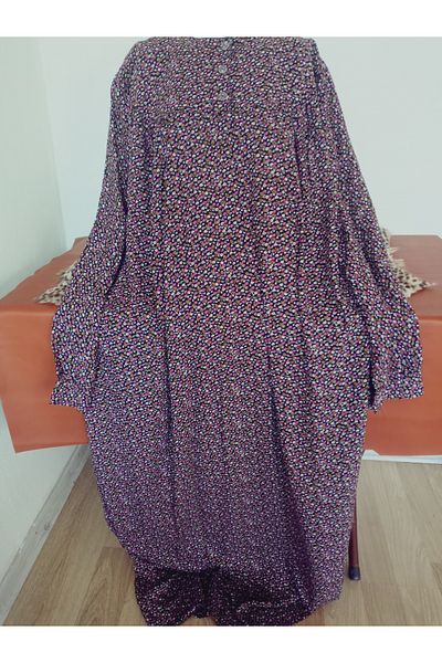 hoaryage Robadan Long Sleeve 100% Viscose Push Flower Mother Dress, Prayer Dress