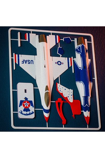 GİT3D F-16 Aircraft Kit Card Mockup (White(