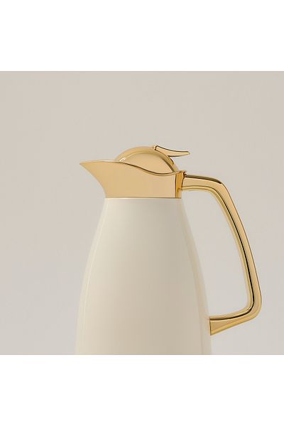 Dallaty vacuum flask chrome and beige 1L