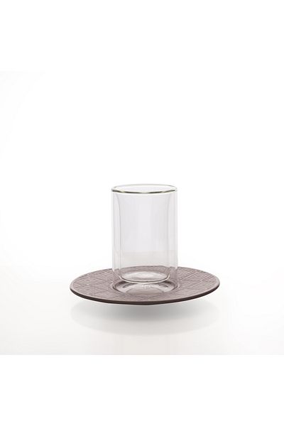 Dallaty brown porcelain and glass Tea and coffee cups set 18 pcs
