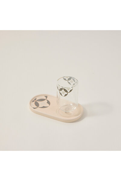 Dallaty beige glass and porcelain Saudi coffee and tea cups set 21 pcs