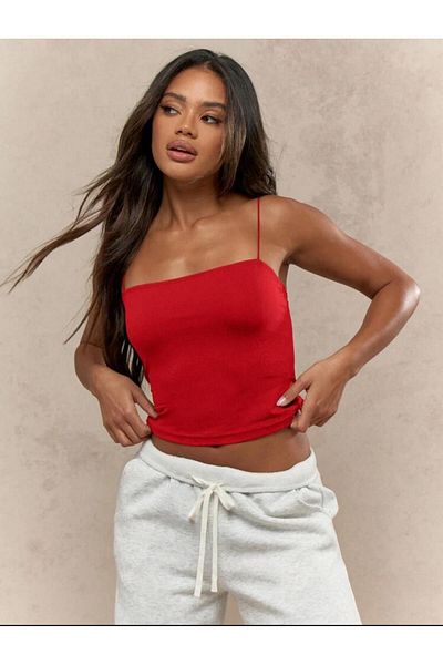 sportiness Women's Rope Strap Knitted Body Blouse