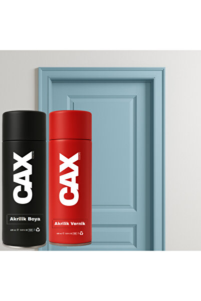 caxcolors AHŞAP & LAKE & MDF & PANEL KAPI BOYASI AKRİLİK SPREY BOYA 400 ML + BOYA KORUMA VE PARLAKLIK VERNİĞİ