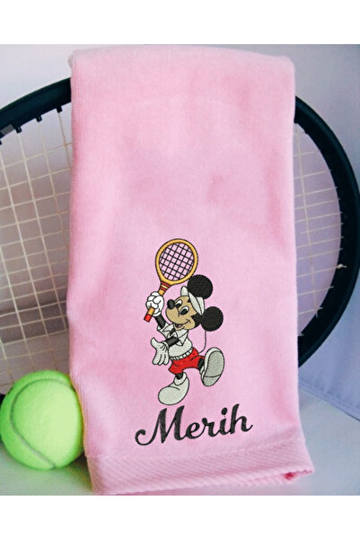 Ursa Tennis Player Mickey Mouse Design Name Writing Embroidered Sports Towel ...