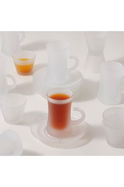 Dallaty 18Pcs Glass Coffee And Tea Set