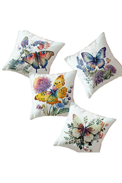 Sister Home Design Huse de pernă cu fluturi 43x43 cm - Canapea decorativă, se...