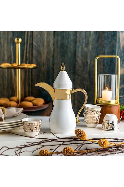 Dallaty mini vacuum flask white/gold 300 ml