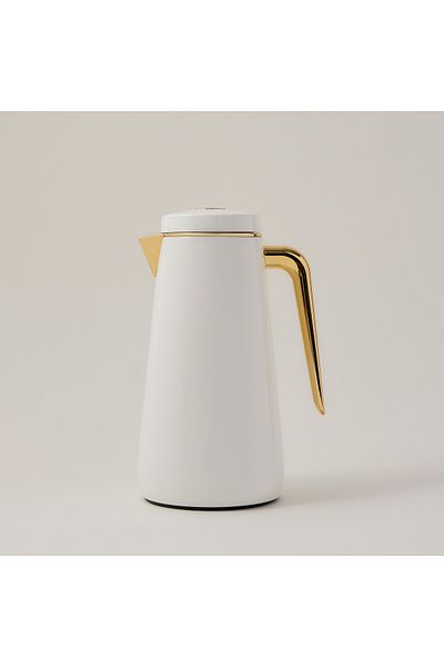 Dallaty set of 2 steel vacuum flask white/gold 1.0L and 1..3L