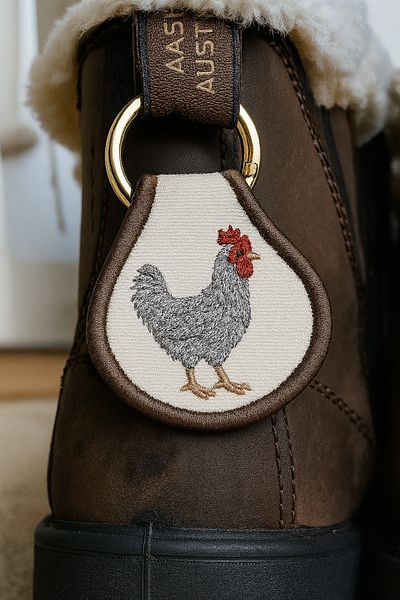 AYDK Cute Rooster Embroidered Multi-Purpose Keychain Charm |   Bag Jeans Trousers Shoes AirPods Compatible