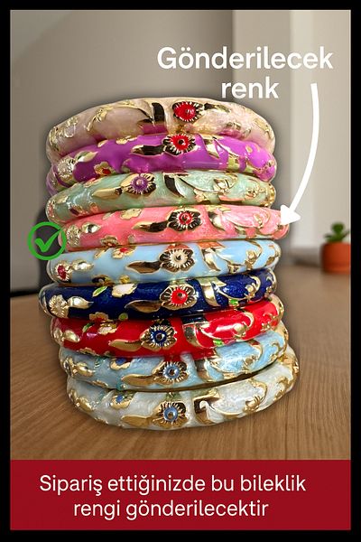 MAZEN Pink Enamel Handcuff Bracelet |   Flower Motif |   Spring Bracelet |   Elegant Model Accessory