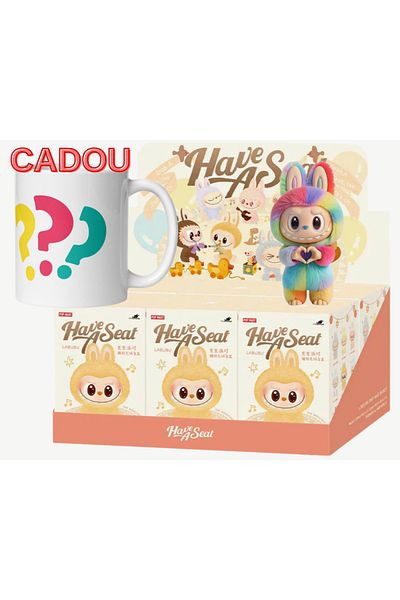 BaoBao Set of 6 Labubu Have A Sit Blind Box 18cm + Gift Mug with Surprise Design –