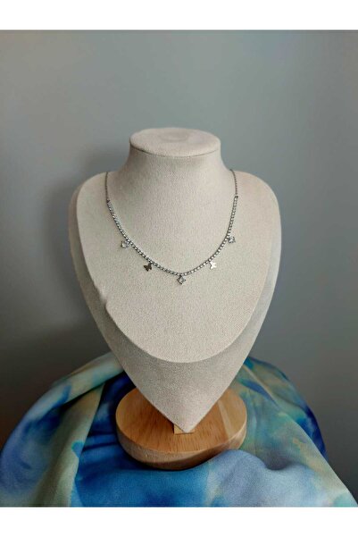 Kaan Accessoire Zircon Stone Steel Butterfly Necklace