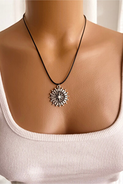 WhimsyWhite قلادة البوصلة، قلادة حبل البوصلة