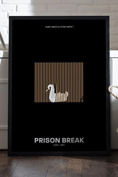 Duvarda Αφίσα Prison Break με μαύρο ξύλινο πλαίσιο, ζωγραφική τοίχου ταινιών