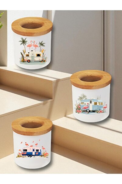 lili hediyelik Suport pentru stilou de birou cu 3 bucăți cu imprimeu Flamengo și rulotă - ustensile de uz casnic, bucătărie, birou, loc de muncă