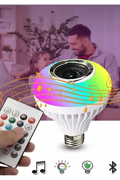 EMİN ENSAR HOME Bluetooth Hoparlör Led Lamba Uzaktan Kumandalı Ampül