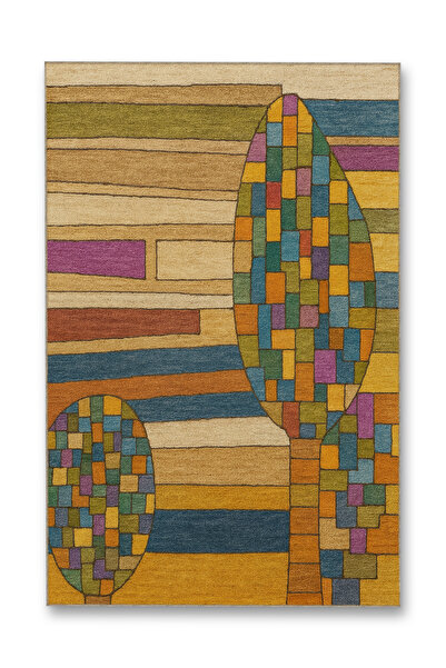 Rugs Modern Halı MOSSO Πολύχρωμα Αφηρημένα Γεωμετρικά Σχήματα με Μοτίβο Υφαντ...