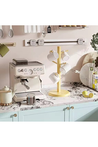 BKC HOME Bambu Kupa Bardak Askısı, Kupa Standı, Kahve Fincanı Rafı, Tezgah Üs...