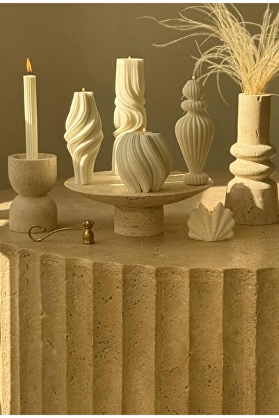 SCA CANDLE Dekoratif Mum Deniz Kabuğu +Marakeş+Dalga+Vazo Mum +Şamdanlık Mum ...