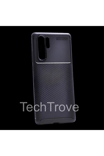 TechTrove Huawei P30 Pro Kılıf Kamera Korumalı Darbe Emici Karbon Fiber Desen...