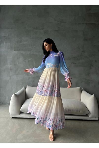 suphias Imported Chiffon Fabric Lined Dress (Including Girdle)