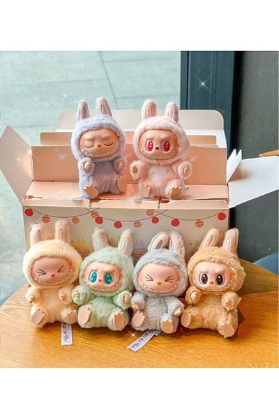 BaoBao Set of 6 Labubu Have A Sit Blind Box 18cm + Gift Mug with Surprise Design –
