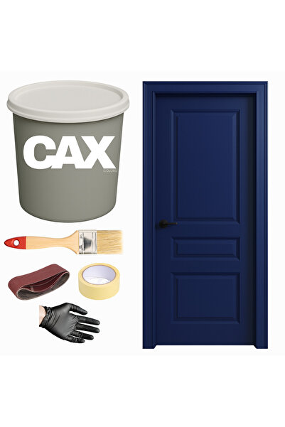 caxcolors AHŞAP & LAKE VERNİKLİ KAPI AKRİLİK BOYA SETİ 1 LİTRE + FIRÇA + ZIMPARA + BANT + ELDİVEN