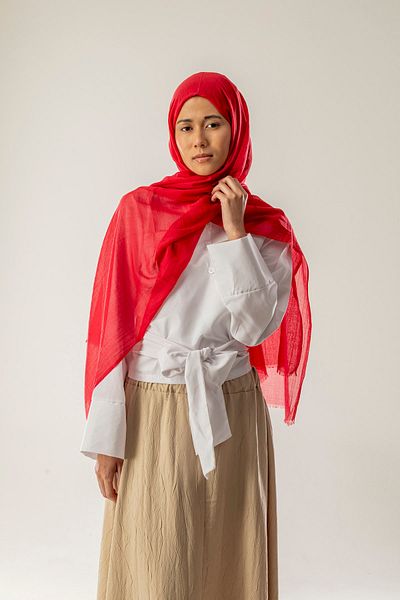 FLEUR SOİE Cotton Shal Coral