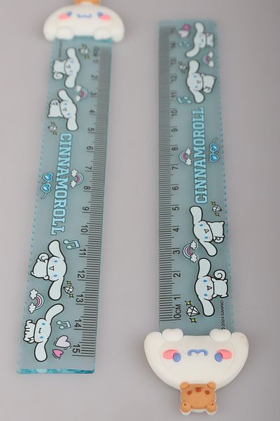 Cınnamoroll Licensed Cinnamorol "Single" Ruler 15 cm with Dekomus "Dekomus Wet Wipes Gift"