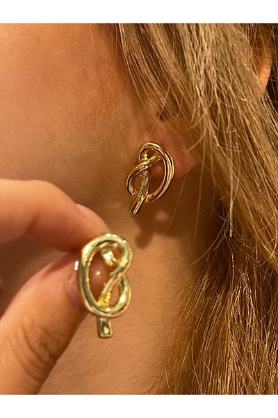 Accessories Hey Golden Yellow Twist Detailed Rope Look Stylish Daily Use Women's Earrings