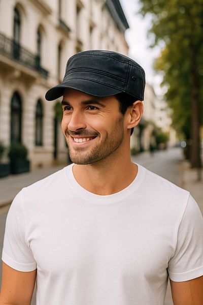 LAGRANZE Castro Men's Canvas Military Cotton Summer Hat