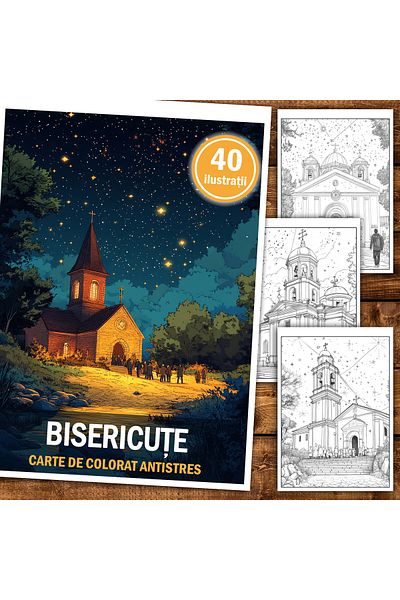 Legendary Gifts Anti-stress coloring book, 40 Church illustrations, 86 pages