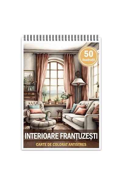 Legendary Gifts Anti-stress coloring book, 50 illustrations French Interiors, 106 pages