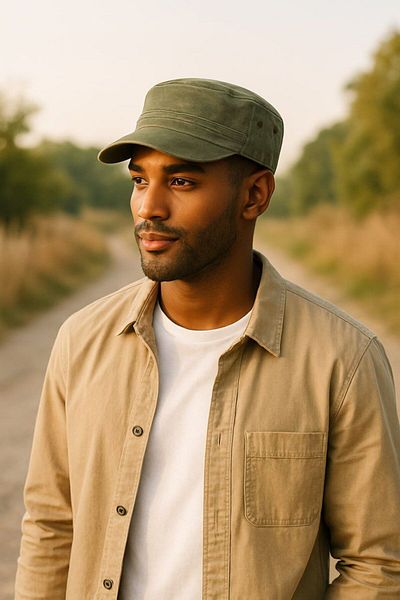 LAGRANZE Castro Men's Canvas Military Cotton Summer Hat