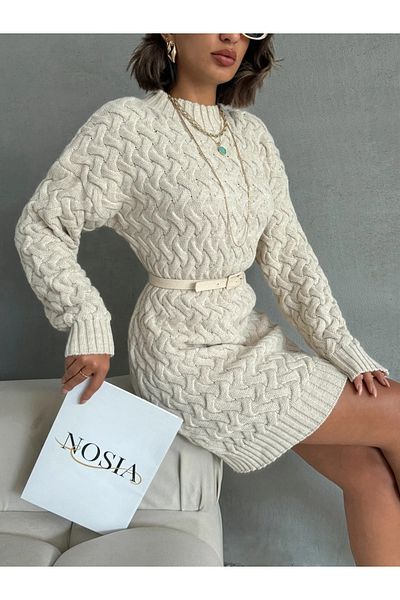 nosia fashion Cross Braided Standard Size Knitwear Tunic
