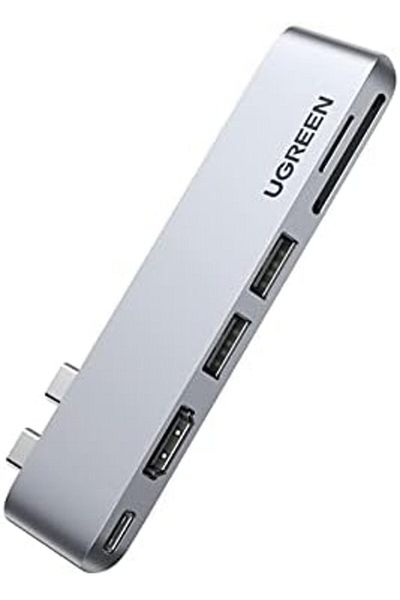 Ugreen موزع USB C لجهاز MacBook Pro 2023، محول موزع 6 في 2 من النوع C مع منفذ HDMI بدقة 4K ومنفذ Thunderbolt 3 USB