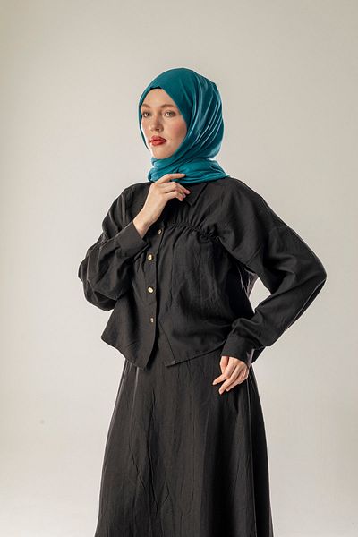 FLEUR SOİE Cotton Shallows Petrol Blue