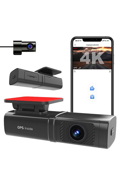 MNT 4K Dash Cam with Front and Rear Cameras, Enhanced Night Vision + Wi-Fi + GPS + No Screen