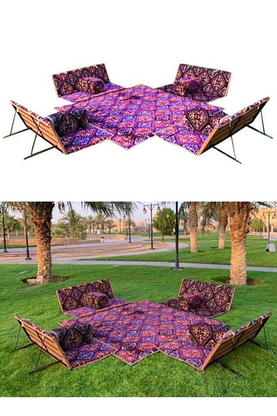 Generic Complete Foldable Ground Seating Set for 8 People