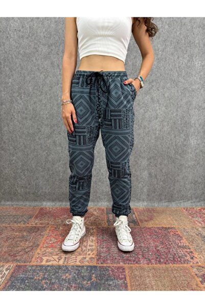 FıttingRoom Patterned Trousers with Elastic Waist