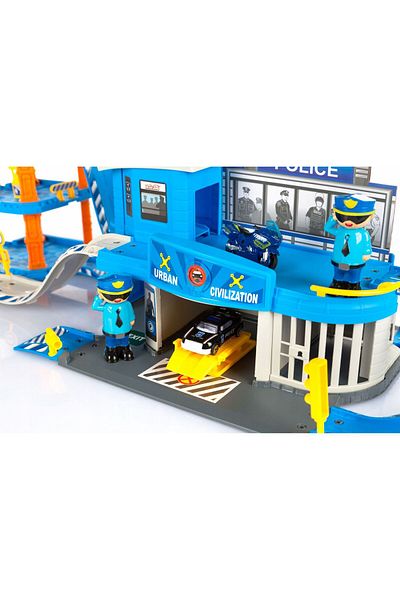 İSP Children's Play Set "ISP 6-6-0 Police Headquarters", 82 DIY pieces, Cars, Helicopter, Motorcycle and