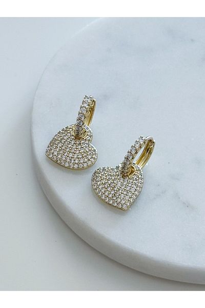 CHARMLUCKY Special Series Stone Heart Earrings