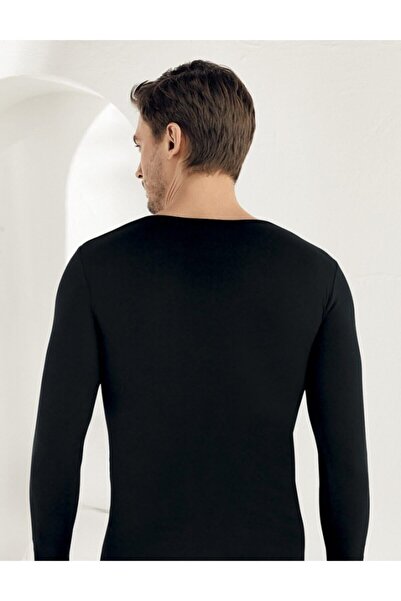 Şahinler Men's Long Sleeve Crew Neck Lycra Single Jersey Undershirt