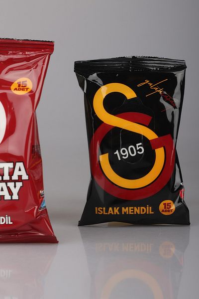 Galatasaray "Dekomus Pocket Notebook Gifted" New Season Licensed "Single" Wet Wipes 15 Sheets