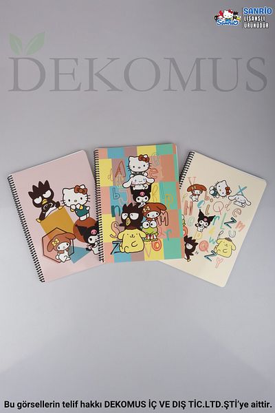Hello Kitty Dekomus with License Hello Kitty and Friends "Single" A4 Lined School Notebook 80 Leaves