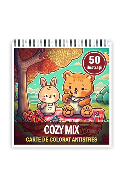 Legendary Gifts Carte de colorat antistres, 50 de imagini Cozy Mix, 106 pagini