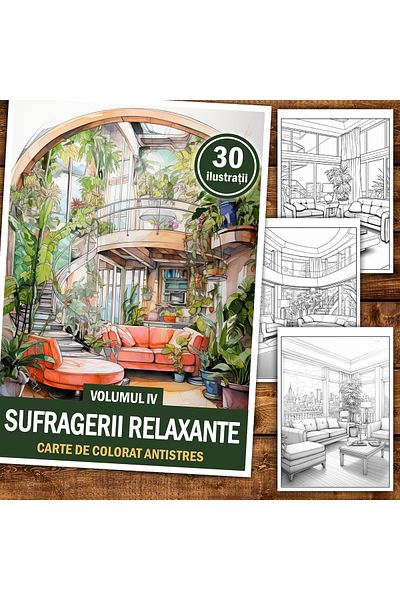 Legendary Gifts Anti-stress coloring book, 30 illustrations Relaxing Living RoomsV, 66 pages