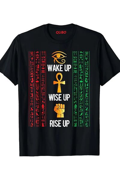 qubo sportswear & company Tricou negru cu mânecă scurtă, unisex, din bumbac, cu imprimeu supradimensionat
