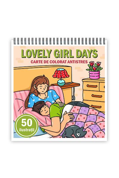 Legendary Gifts Mini coloring book, 50 illustrations Lovely Girl Days, 106 pages